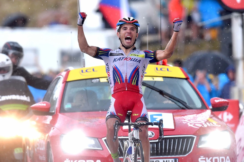 Cycling: 102nd Tour de France / Stage 12 Arrival/ RODRIGUEZ Joaquim (Esp) Celebration Joie Vreugde/ Lannemezan - Plateau de Beille (195Km)/ Ronde van Frankrijk TDF / Etape Rit /  ©Tim De Waele