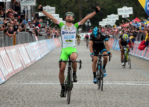 Giro d'Italia 2014 - 97a Edizione - 14a tappa Aglie’ - Oropa 164 km - 24/05/2014 - Enrico Battaglin (Bardiani - CSF) - Dario Cataldo (Sky) - foto Uccia Ferrario/BettiniPhoto©2014