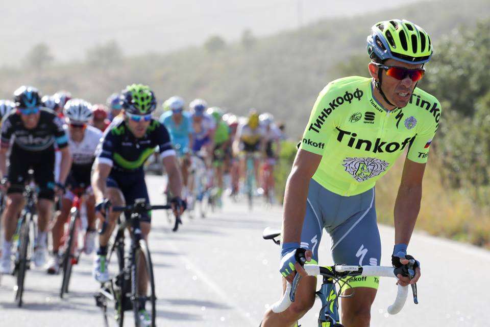 Alberto Contador all'attacco in salita