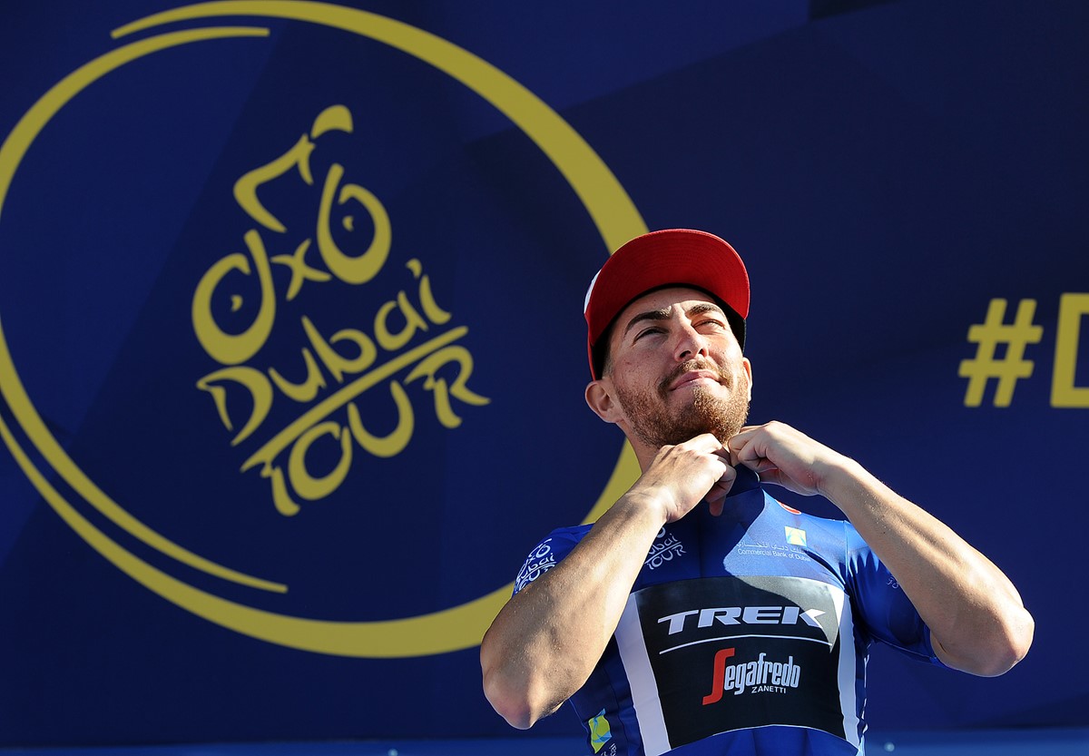 Giacomo Nizzolo (Trek-Segafredo) nuovo leader del Dubai Tour (foto ANSA)