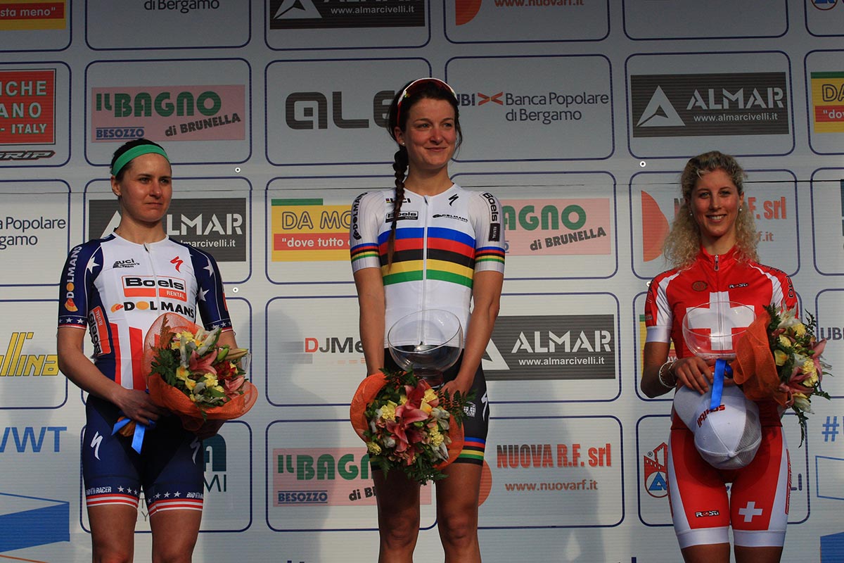 Il podio del Trofeo Binda 2016