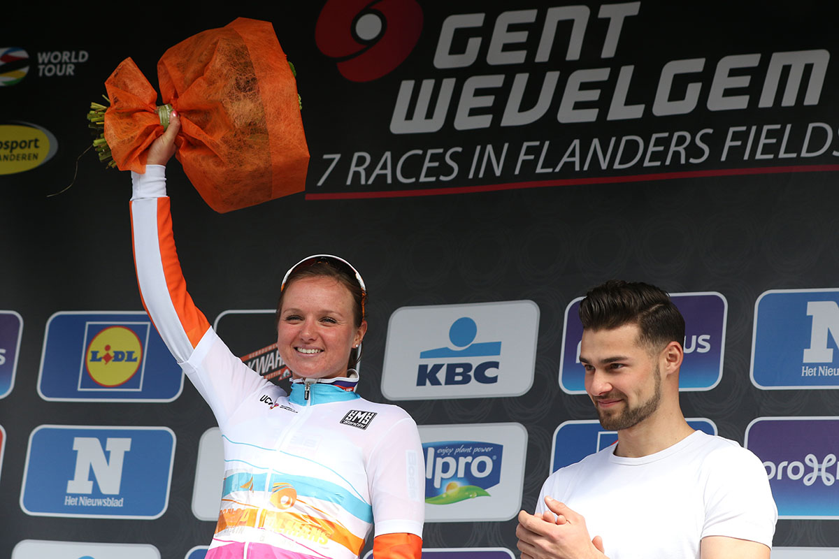 Chantal Blaak (Boels Dolmans) dopo la vittoria della Gand-Wevelgem femminile è la nuova leader dell'Uci Woman's World Tour