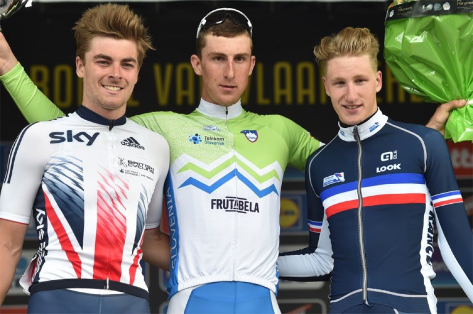 Il podio del Giro delle Fiandre Under 23