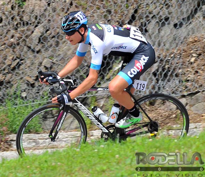 Fausto Masnada del Team Colpack all'attacco