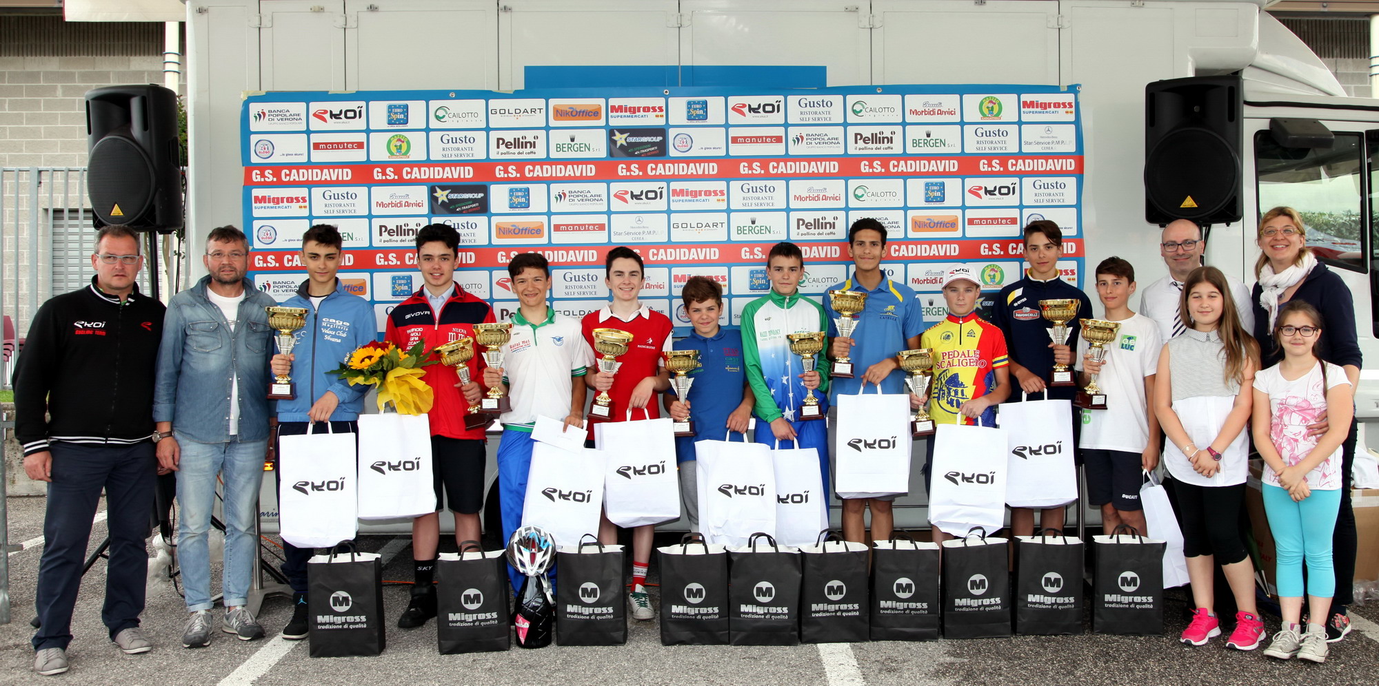 I primi dieci classificati della gara Esoridenti 1° anno