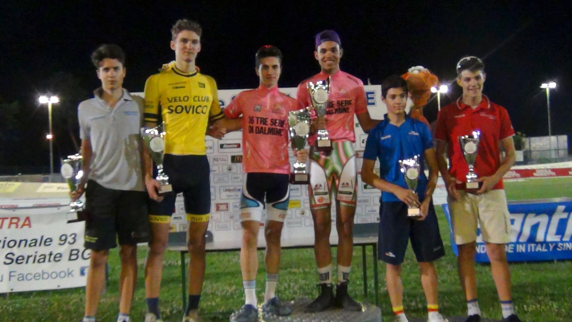 Marco Braggion (Equipe Corbettese) e Samuel Nova (Pedale Arcorese) vincitore tra gli Allievi della 3 Sere di Dalmine