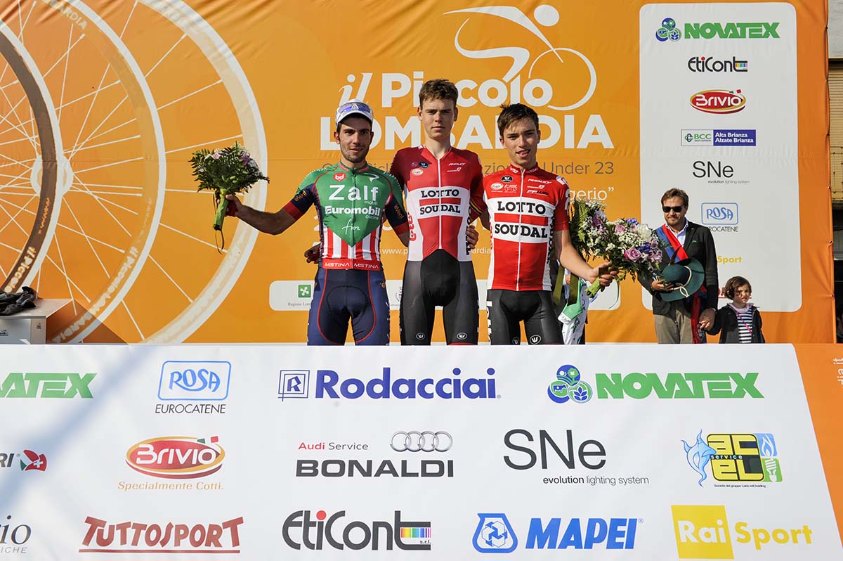 Il podio del Piccolo Giro di Lombardia 2016 (foto Dario Belingheri)