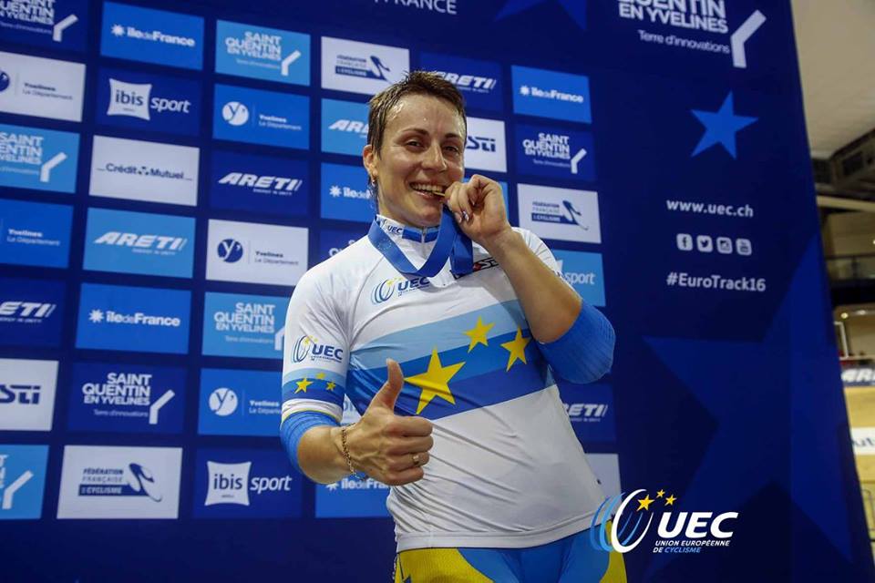 L'ucraina Liubov Basova è campionessa europea del Keirin