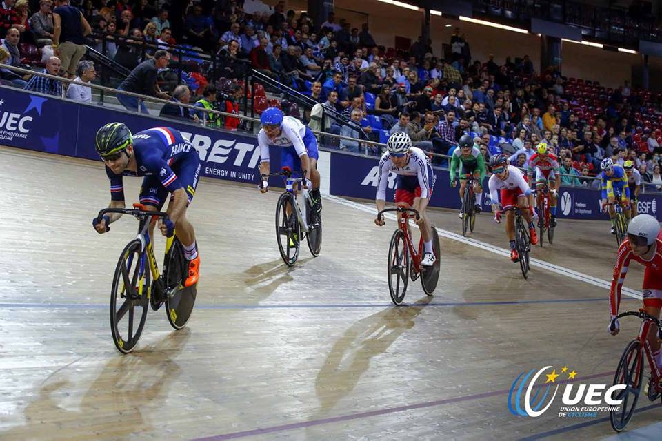 Consonni in azione in una delle prove dell'Omnium