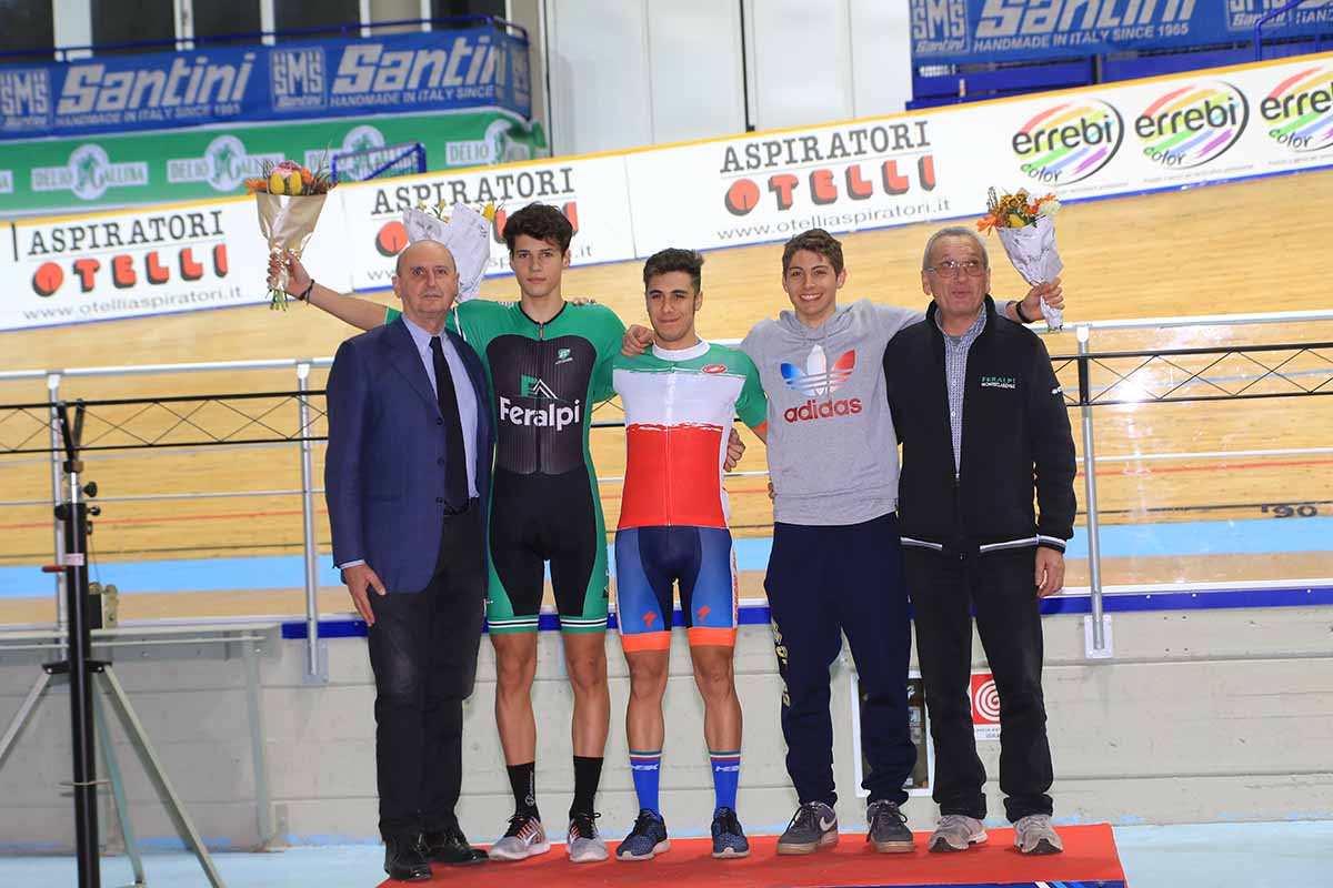 Il podio del Campionato Italiano Omnium Juniores