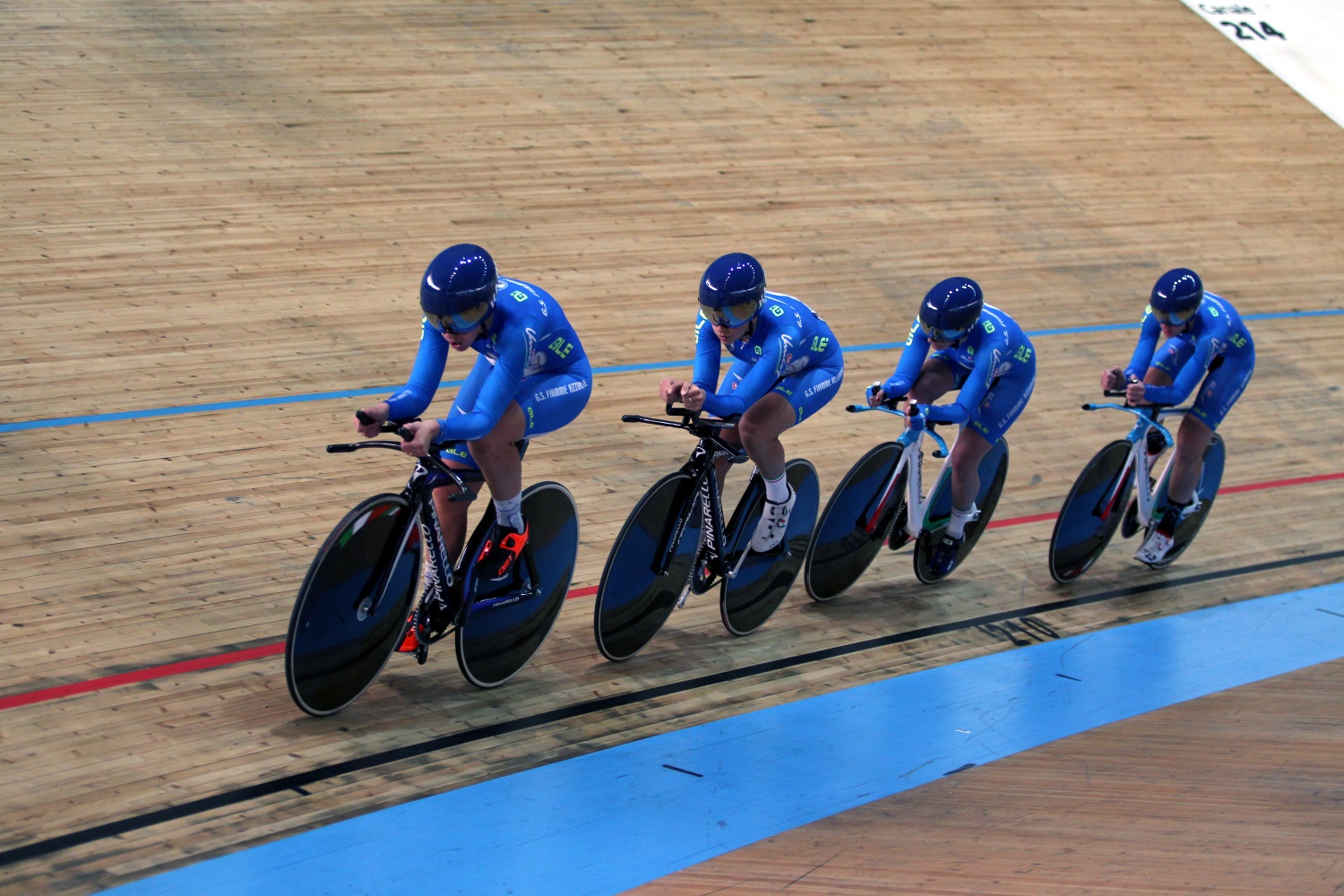 Il quartetto delle Fiamme Azzurre campione d'Italia dell'Inseguimento a squadre Donne Elite