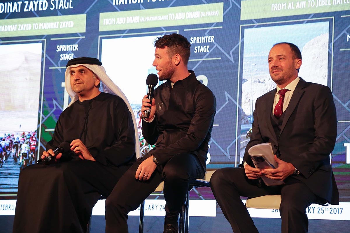 L'intervento di Mark Cavendish durante la presentazione