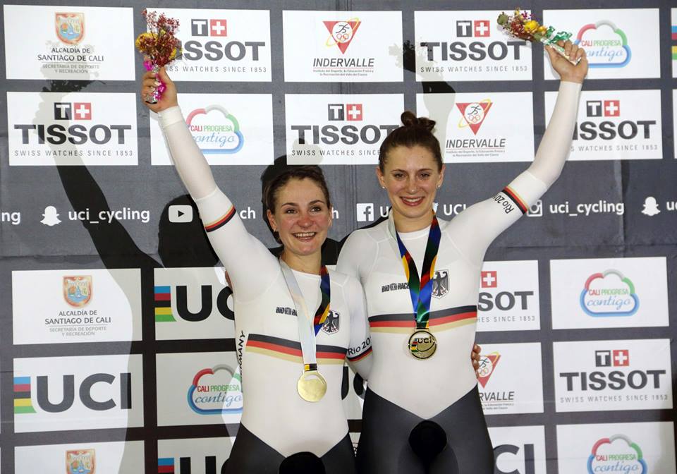 Le tedesche Kristina Vogel e Miriam Welte vincono la Velocità a squadre femminile