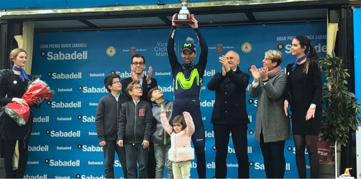 Alejandro Valverde sul podio della Vuelta a Murcia