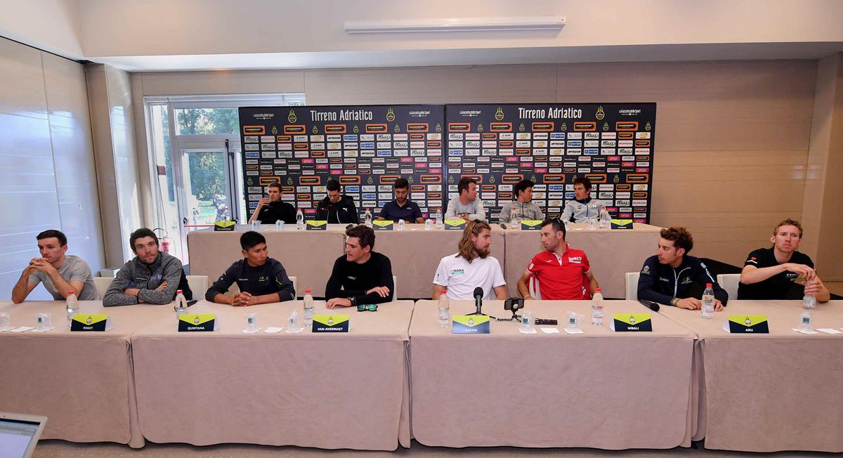 Conferenza stampa dei big della Tirreno-Adriatico 2017