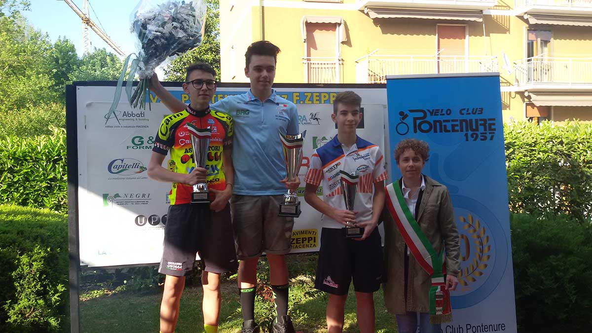 Il podio Esordienti 2° anno di Pontenure