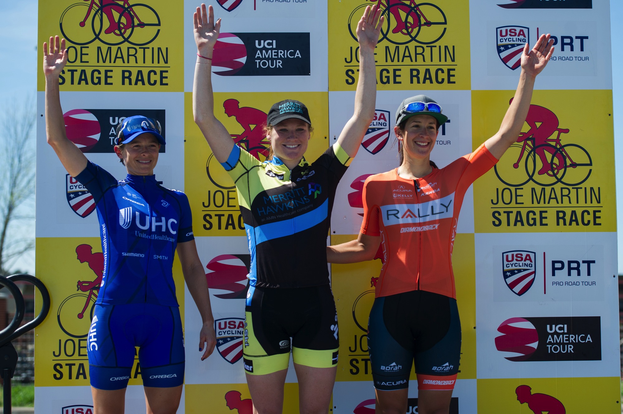 Il podio della terza tappa della Joe Martin Stage Race (foto Ethan Glading)