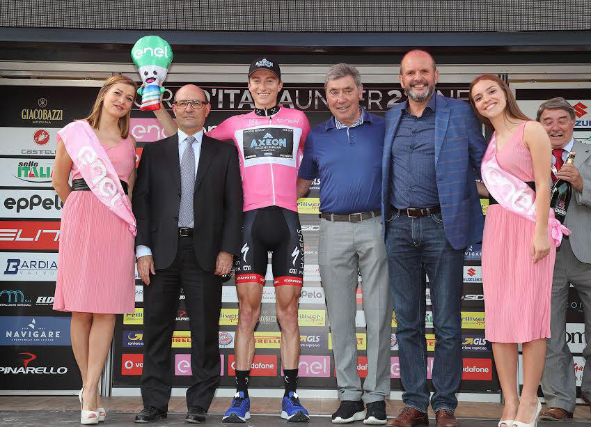 Neilson Powless prima maglia rosa del Giro d'Italia Under 23 Enel 2017