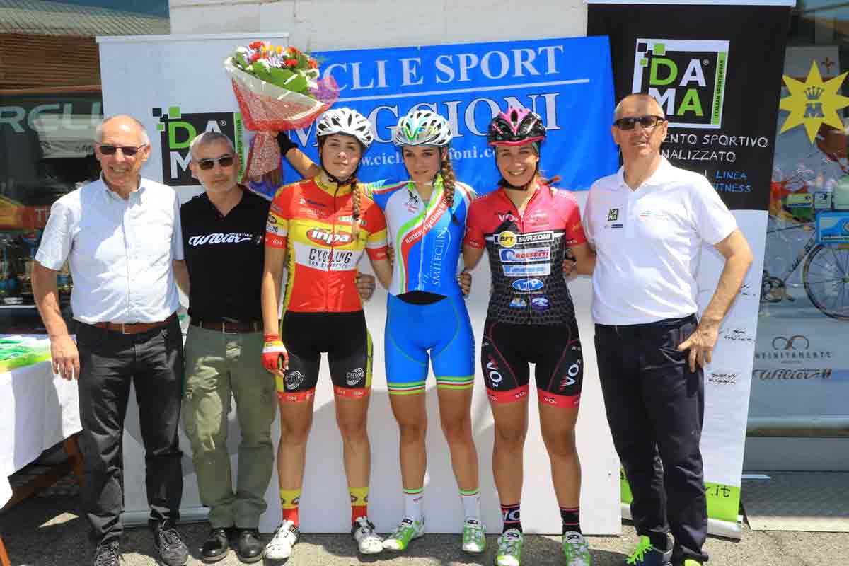 Il podio della gara Donne Allieve di Cesano Maderno vinta da Eleonora Gaparrini 