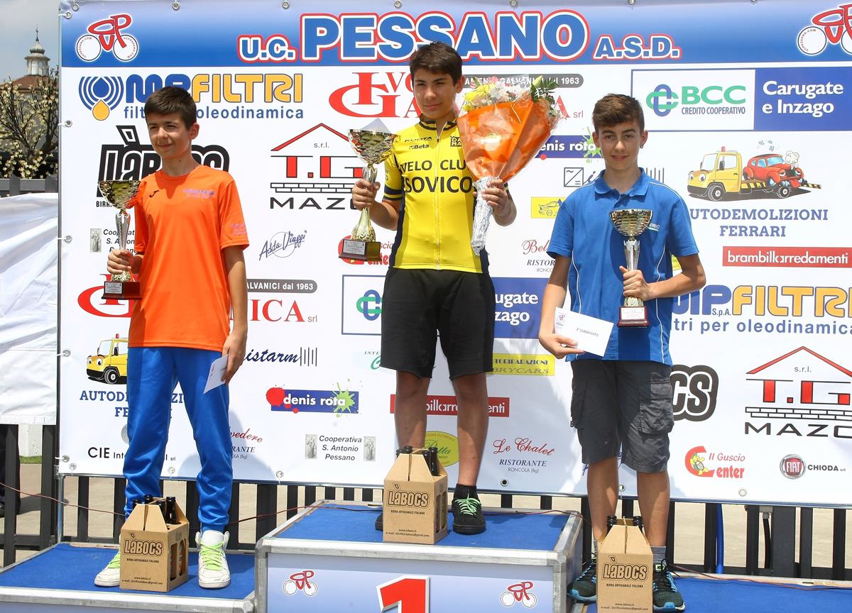 Il podio Esordienti 1° anno di Pessano