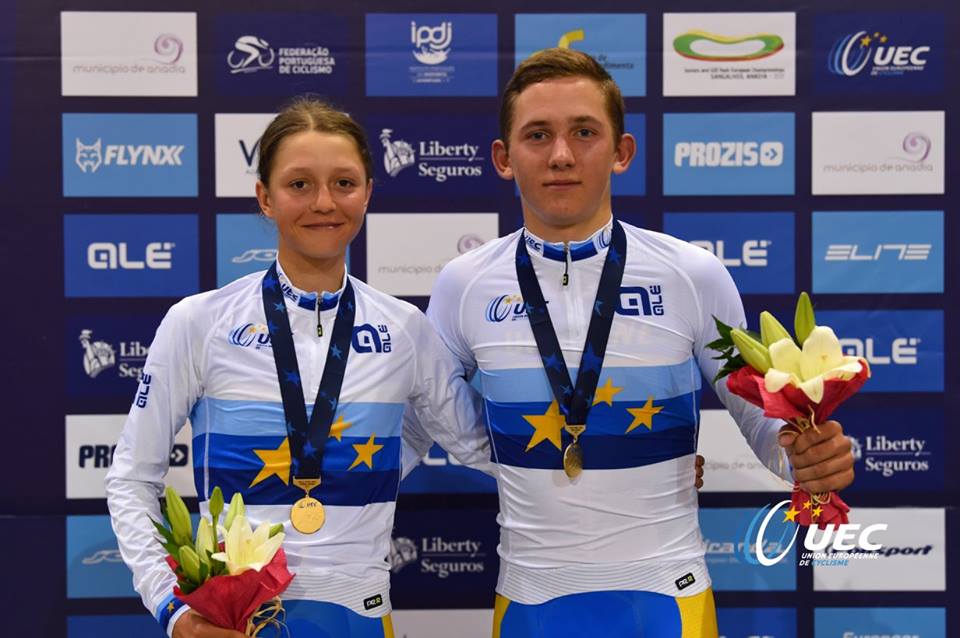 I due ucraini Olha Kulynych e Oleg Kanaka campioni europei Juniores della Corsa a punti