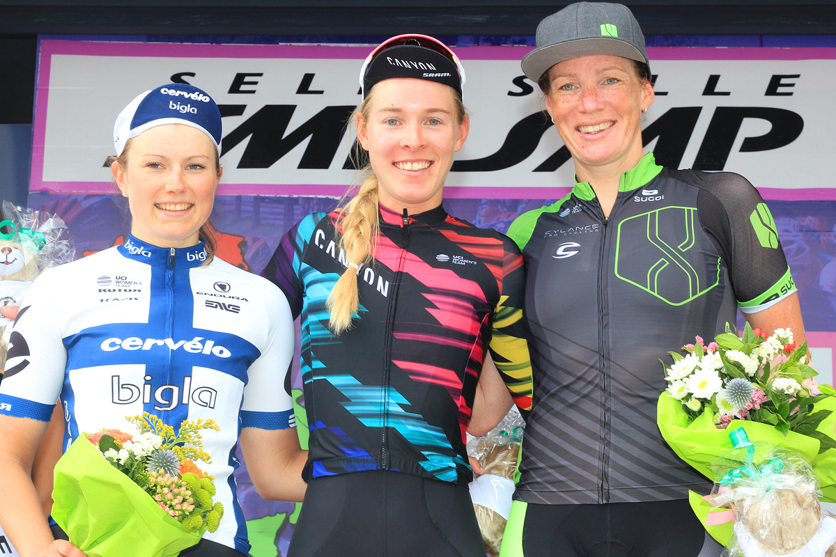 Il podio della terza tappa del Giro Rosa 2017