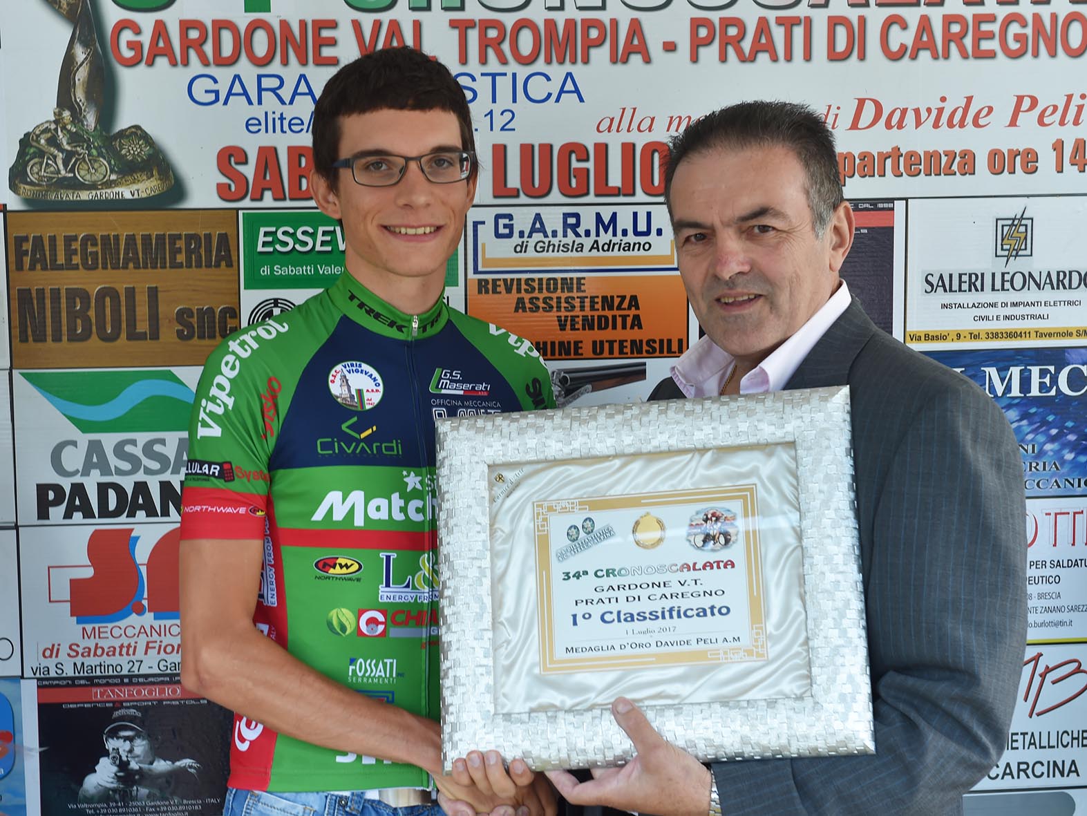 La premiazione di Alberto Amici a Prati di Caregno 