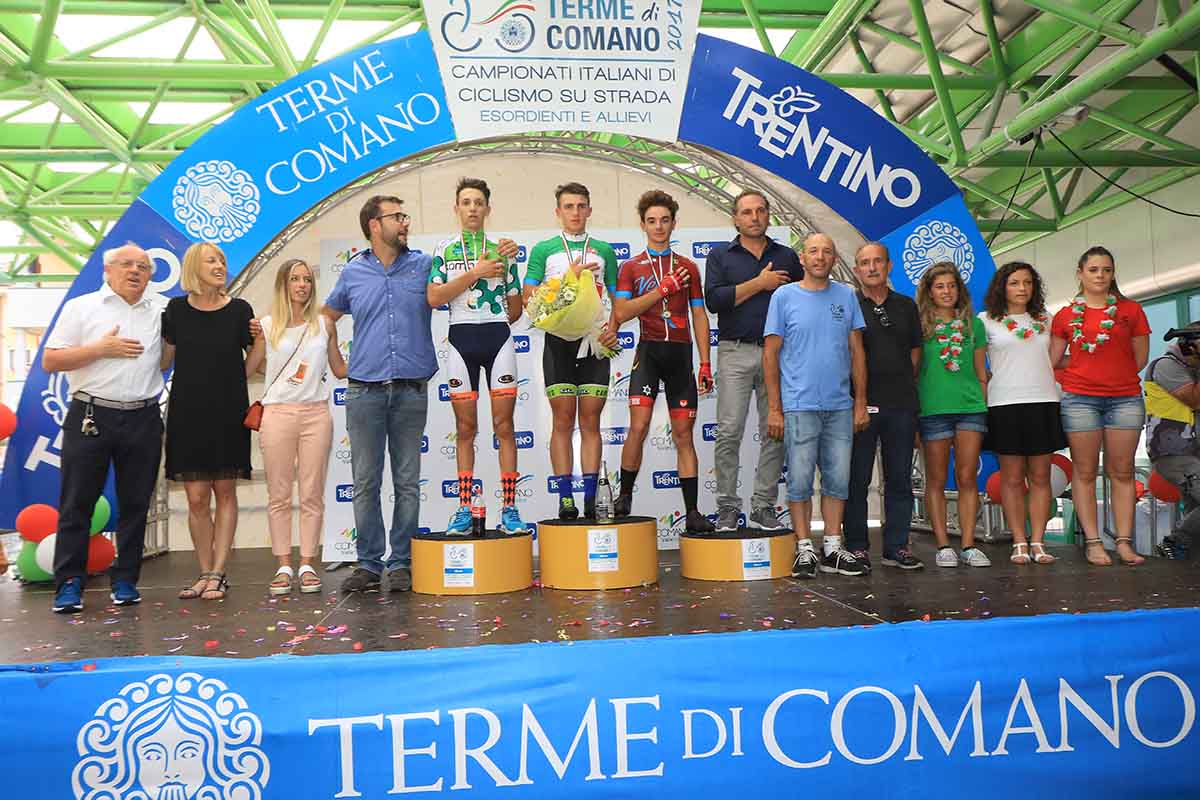Il podio del Campionato Italiano Allievi di Comano Terme