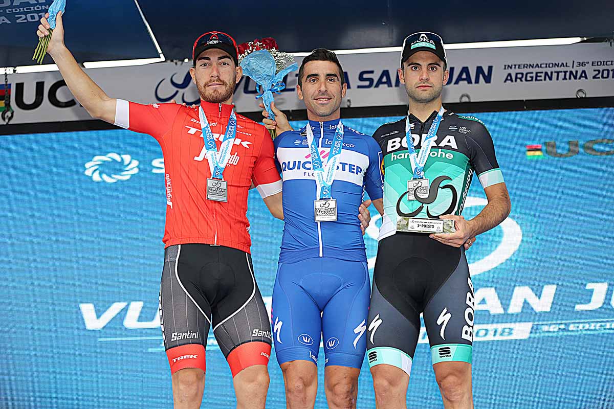 Il podio della quarta tappa della Vuelta a San Juan 2018