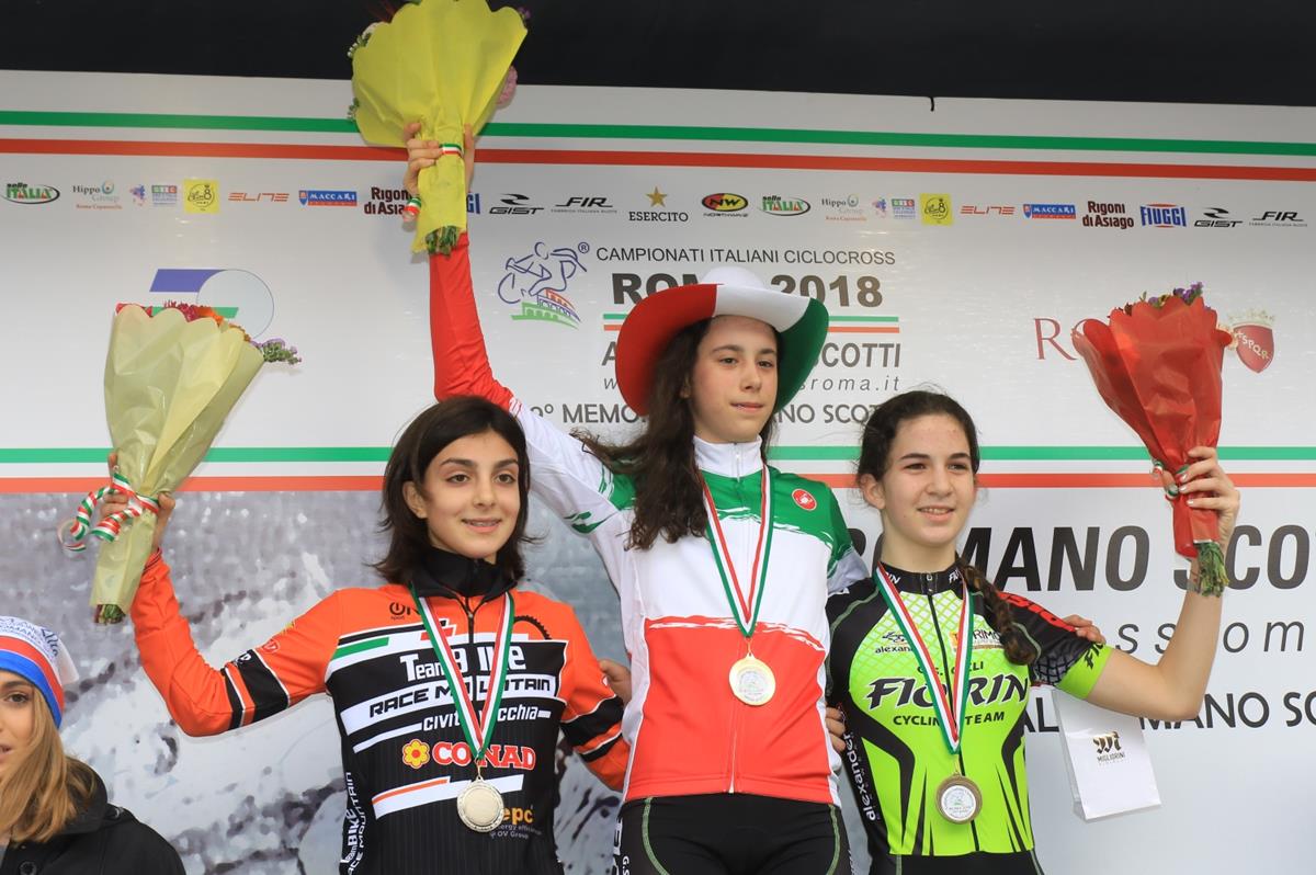 Il podio del Campionato Italiano Ciclocross Donne Esordienti 1° anno