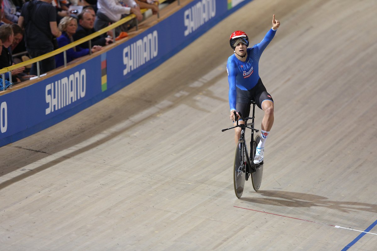 Filippo Ganna campione del mondo dell'Inseguimento 2018 ad Apeldoorn