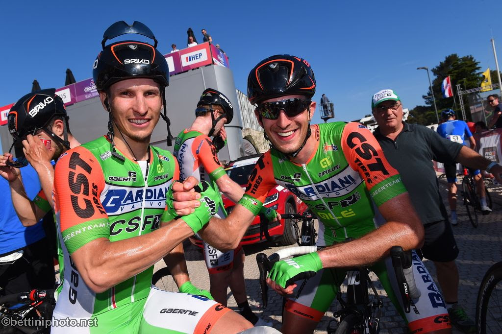 Alessandro Tonelli ed Enrico Barbin festeggiano la doppietta nella quarta tappa del Tour of Croatia 2018