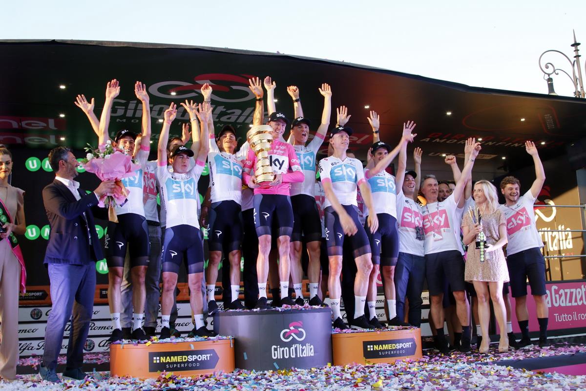 La festa del Team Sky a Roma per la vittoria del Giro 101 con Froome