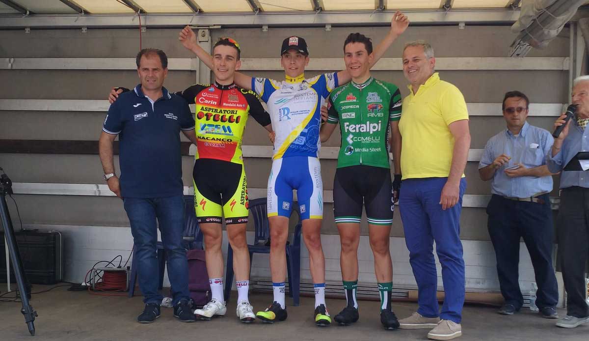 Il podio della gara Allievi di Monticelli Brusati vinta da Nicholas Norbis