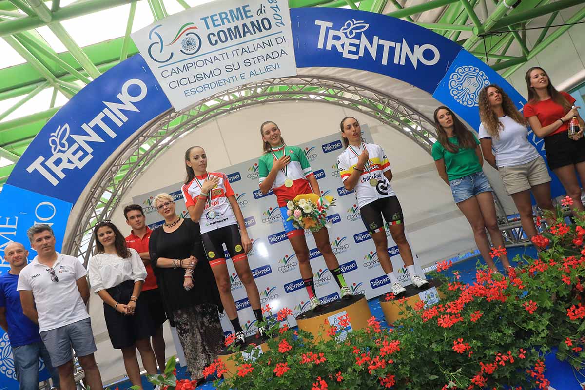 Il podio del Campionato Italiano Donne Allieve 2018 vinto da Eleonora Gasparrini