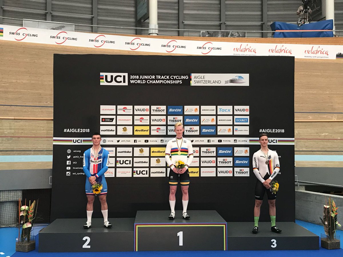 Il podio del Mondiale del Km Juniores