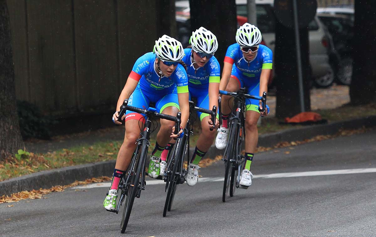 Le ragazze della Rodman Pink Power by Nonese vincono il Campionato Italiano cronometro a squadre Donne Allieve 2018 (foto Fabiano Ghilardi)