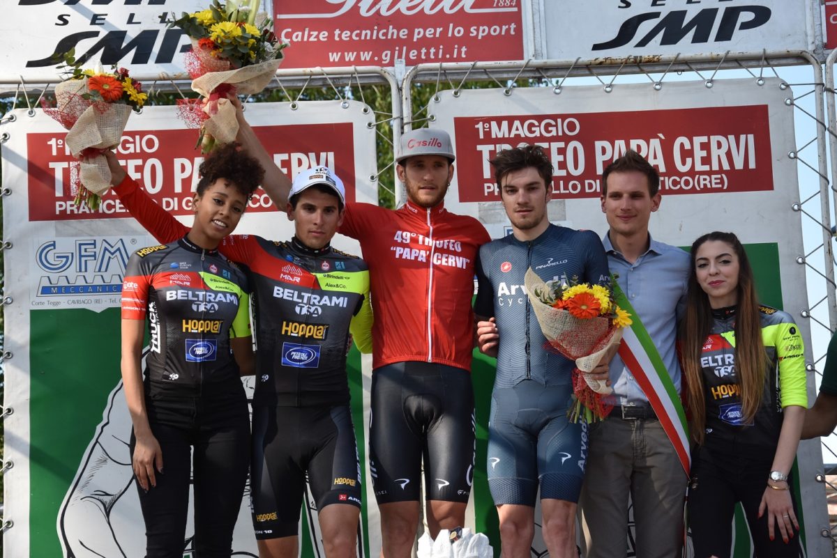 Il podio del Trofeo Papà Cervi 2019