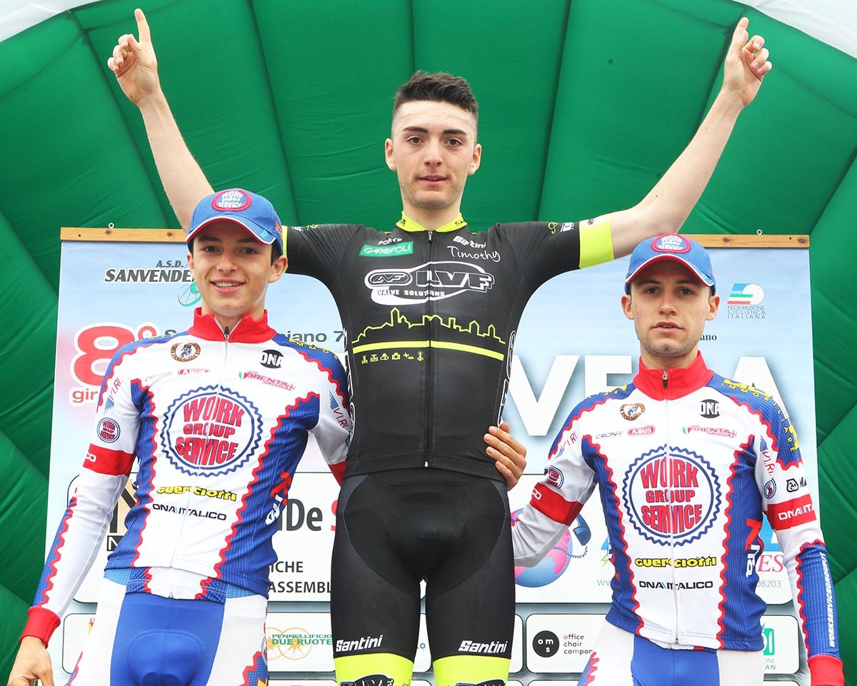 Il podio dell'8° Giro di Primavera (foto Rodella)