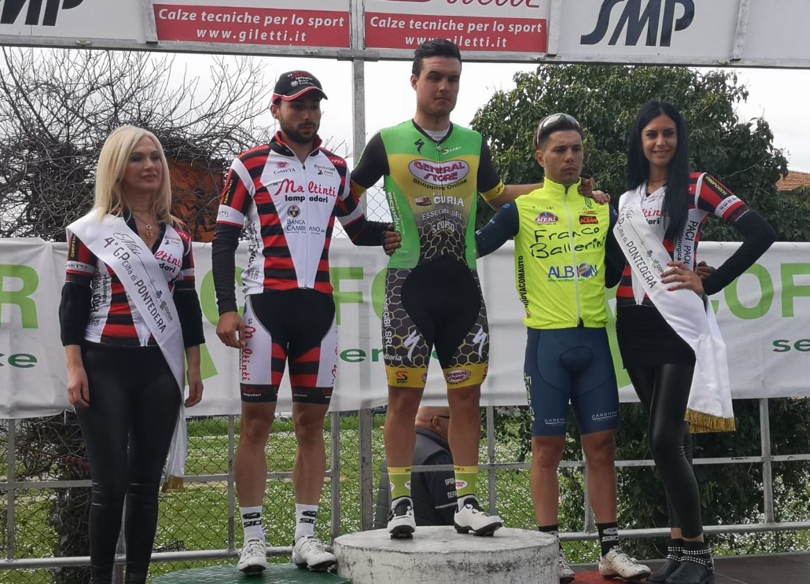 Il podio del 4° Gp Città di Pontedera vinto da Francesco Di Felice