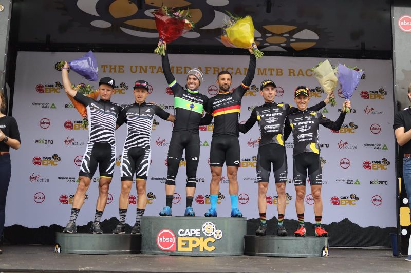 Il podio della terza tappa della Cape Epic 2019