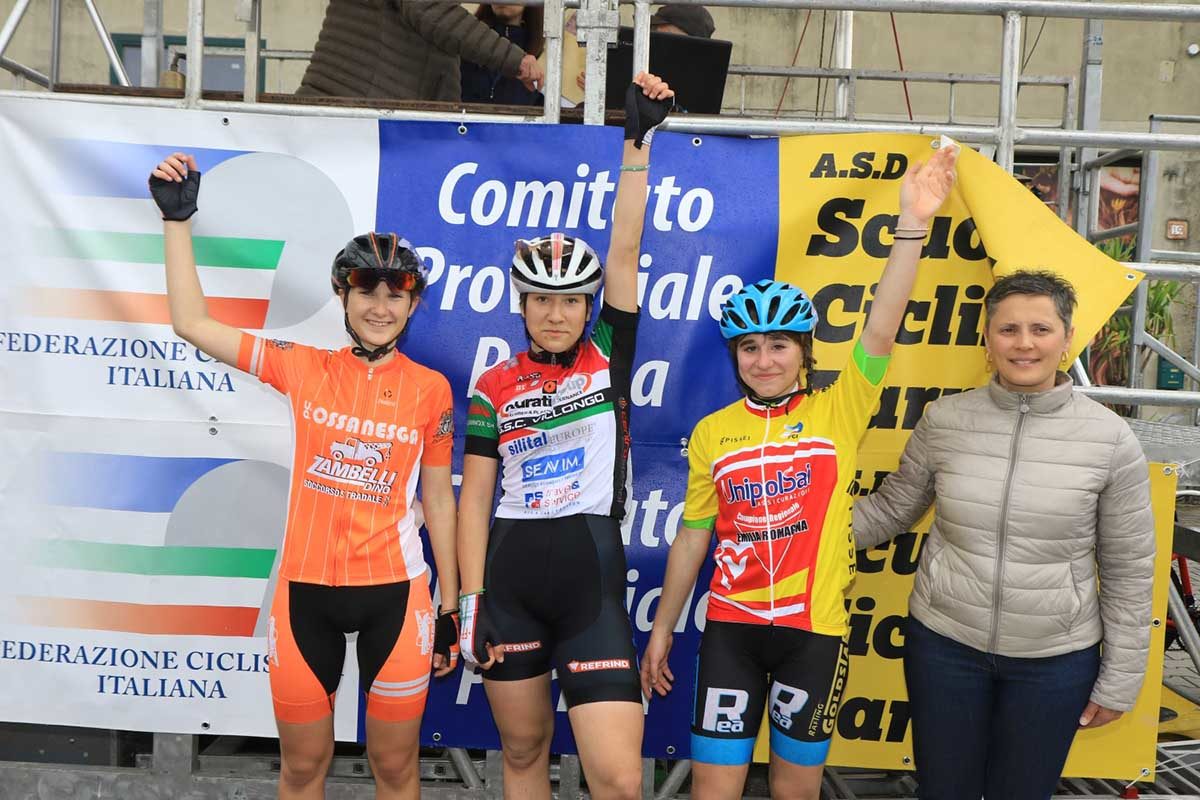 Il podio Donne Esordienti 1° anno di Bianconese (foto Fabiano Ghilardi)