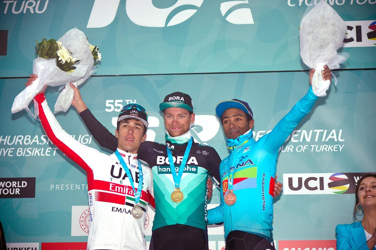 Il podio della quinta tappa del Tour of Turkey (foto BettiniPhoto)