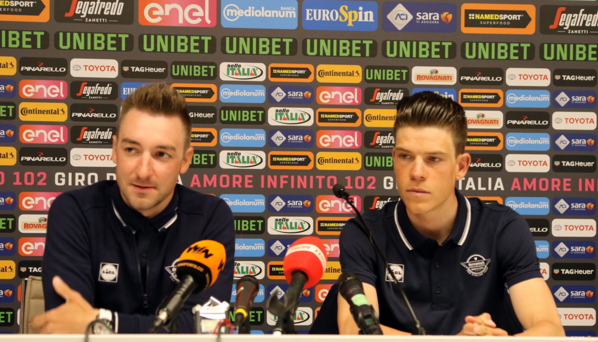 Elia Viviani e Bob Juingels (foto Photobicicailotto)