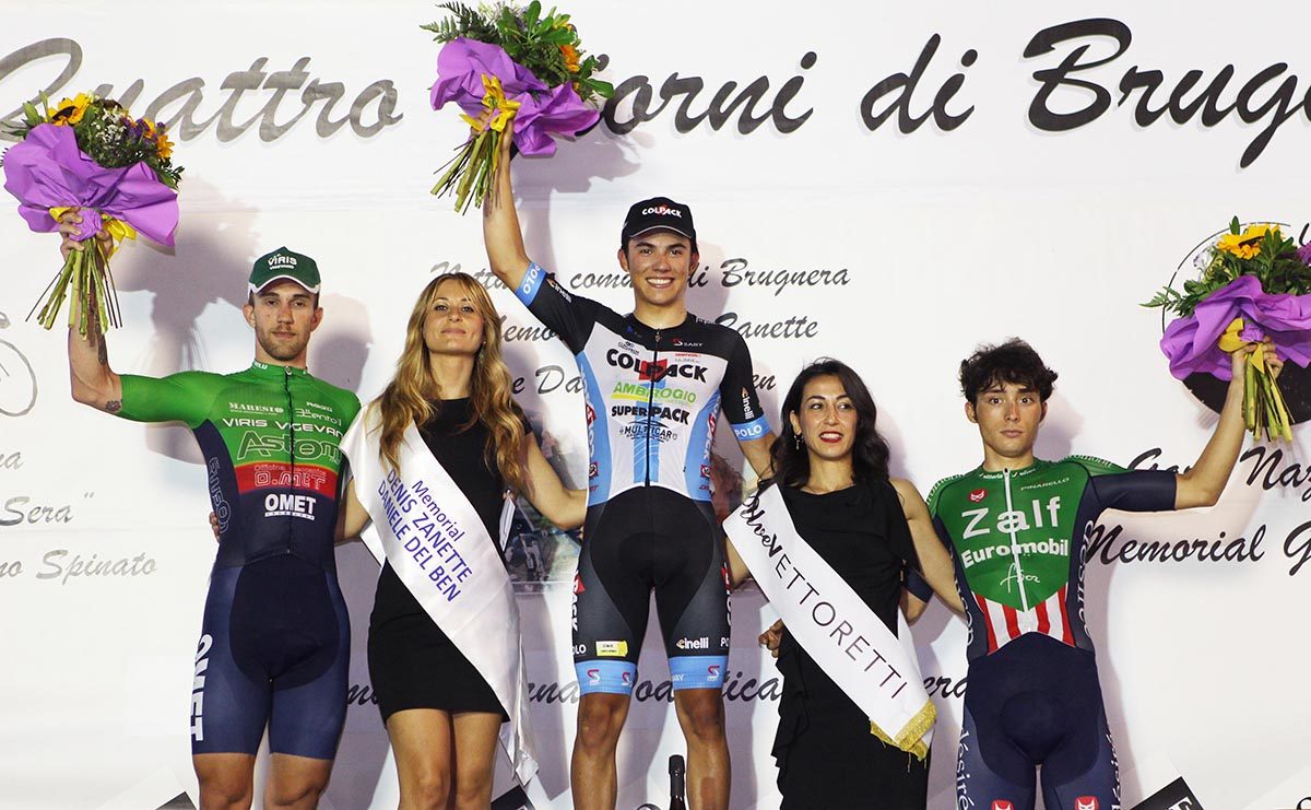 Il podio della Notturna di Brugnera (foto Rodella)