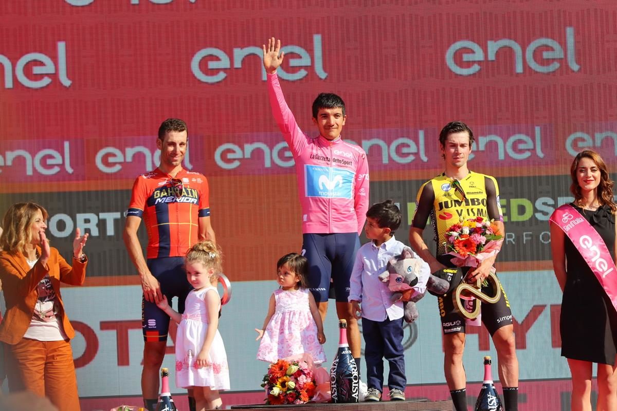 Il podio finale del Giro d'Italia 2019 (foto Photobicicailotto)