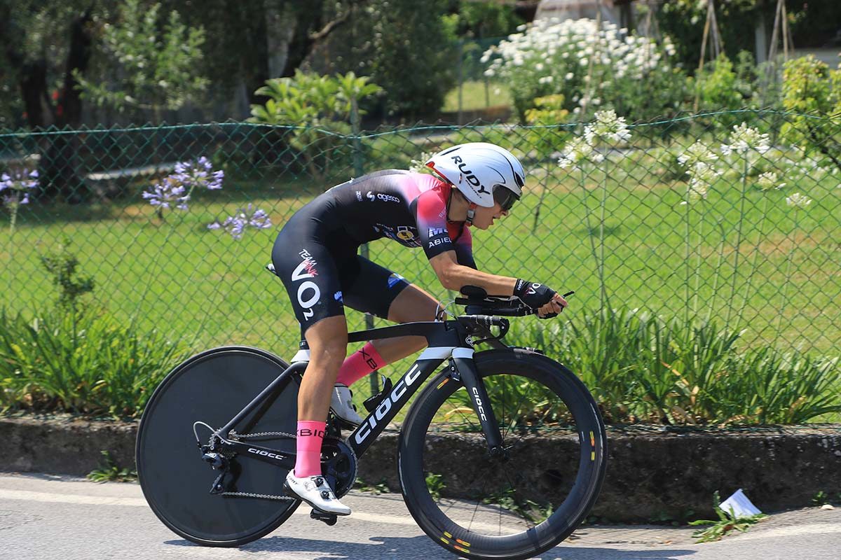 Eleonora Gaparrini in azione al Campionato Italiano a cronometro Donne Junior (foto Fabiano Ghilardi)