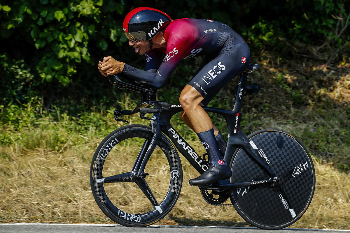 Filippo Ganna in azione al Campionato Italiano a cronometro professionisti (foto BettiniPhoto)