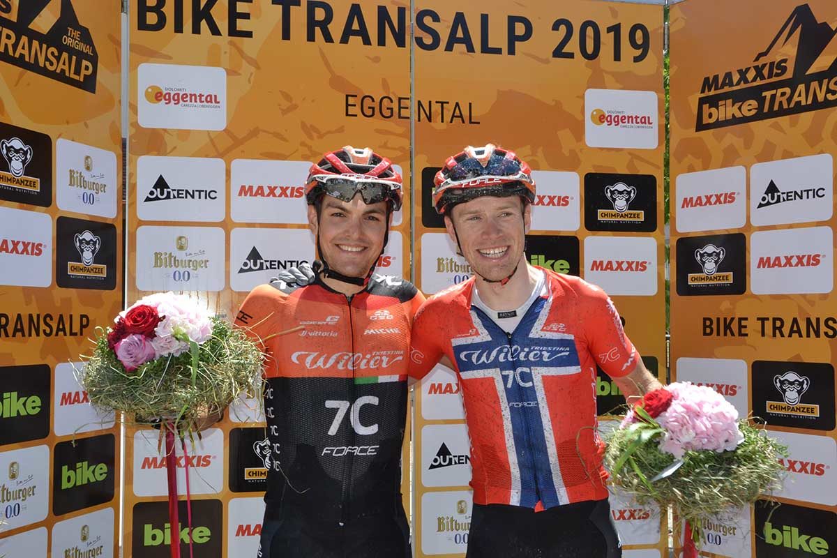 Rebaglati ed Hem vincono la tappa regina della Bike Transalp 2019