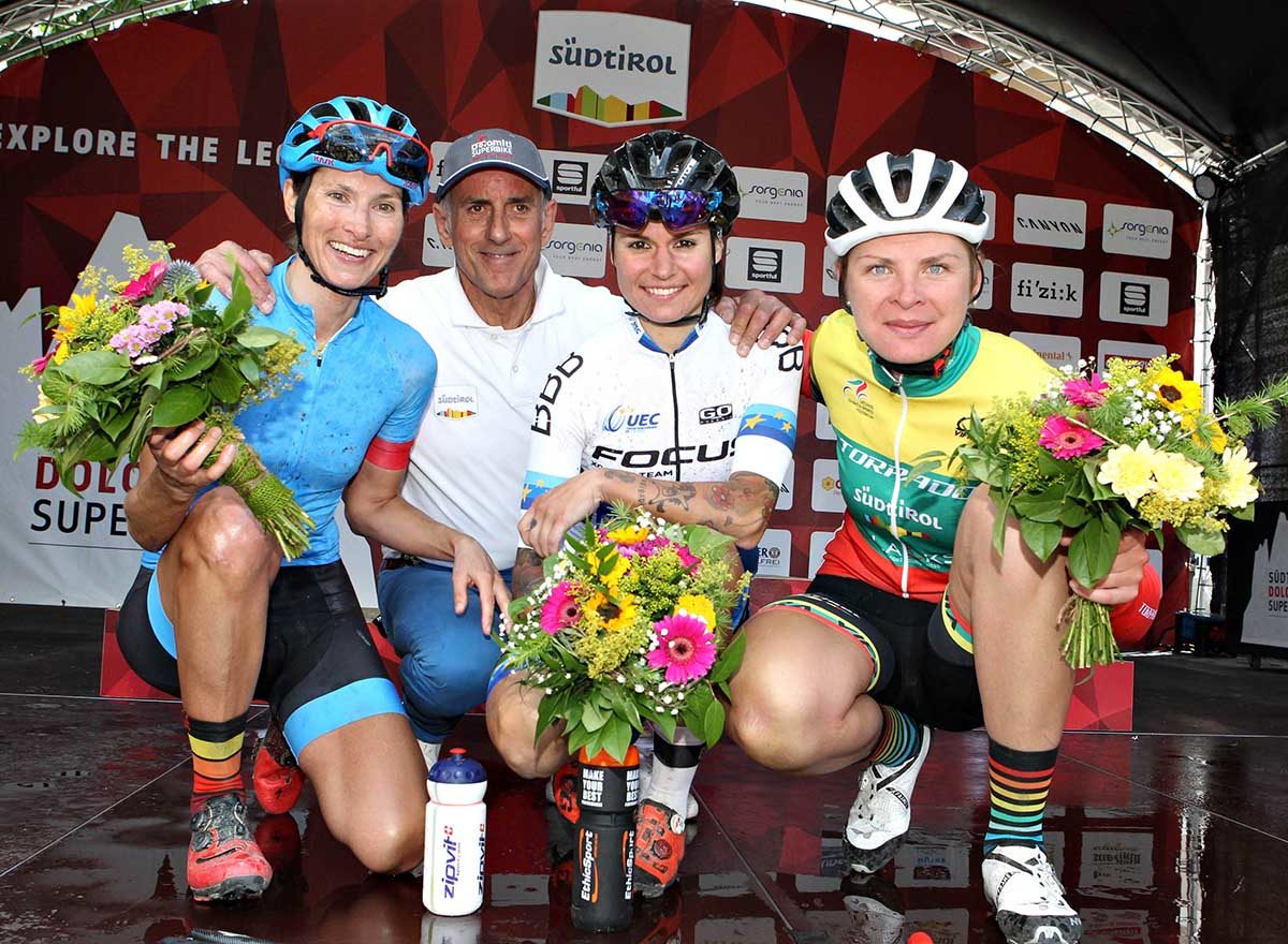 Il podio femminile della Dolomiti Superbike 2019